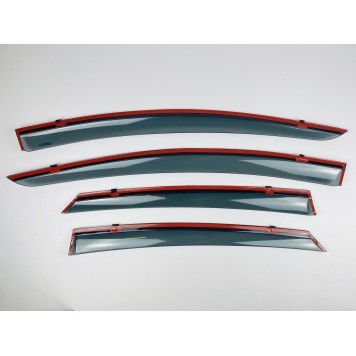 Дефлектори вікон Ford Fusion USA 2014-2020 з нерж. хром полоскою-1